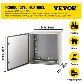 VEVOR NEMA enclosure hinge-detail shows durable, repeated operation.