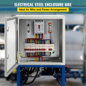 VEVOR NEMA enclosure with door open showing easy access to internals.