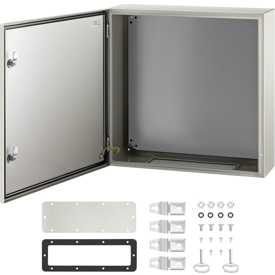 VEVOR NEMA steel enclosure front view for outdoor protection.