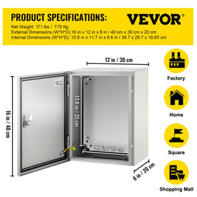 VEVOR NEMA steel enclosure dustproof build suitable for industrial environments