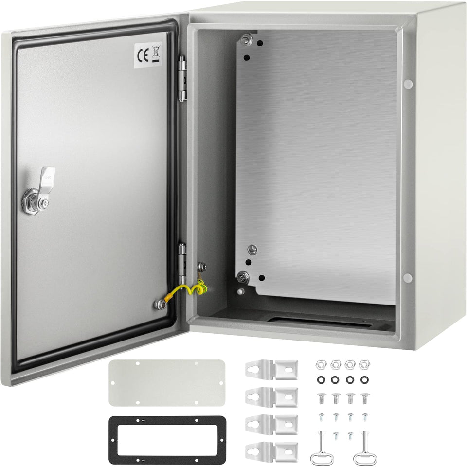 VEVOR NEMA steel enclosure front view showing rugged outdoor housing for equipment