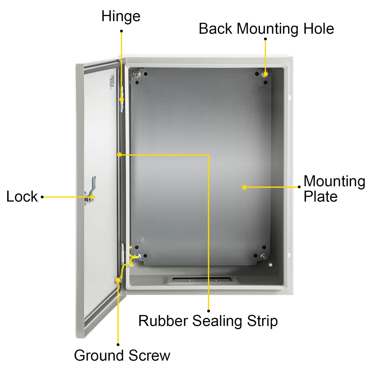 VEVOR NEMA steel enclosure installation kit included for quick mounting