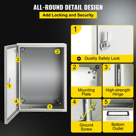 VEVOR NEMA steel enclosure waterproof seal protects internal components