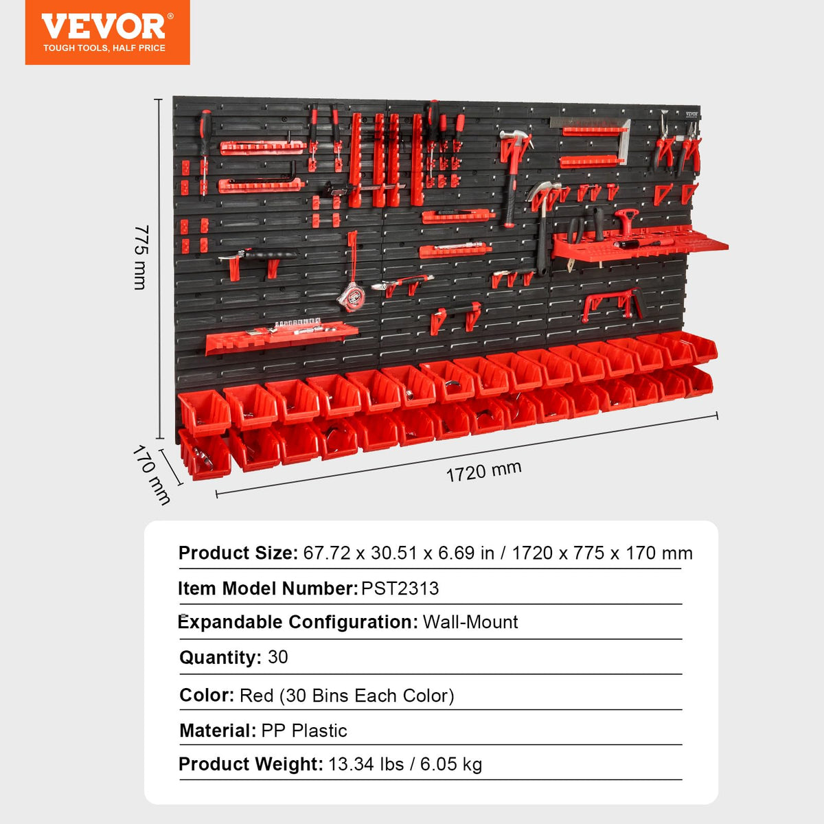 VEVOR nuts bolts screws storage in a 30-bin system