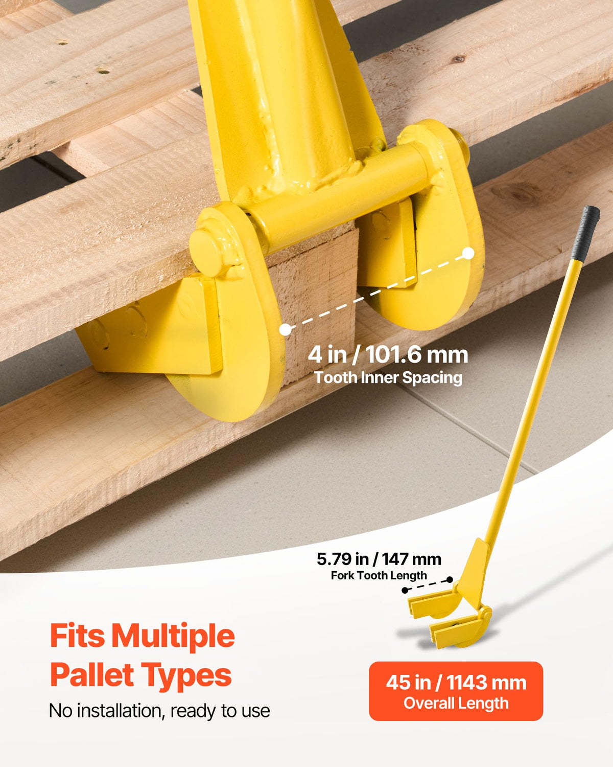 One-piece handle removes guesswork and speeds up tasks