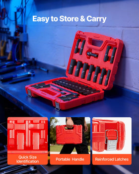 VEVOR durable packout case keeps sockets organized and easy to transport.