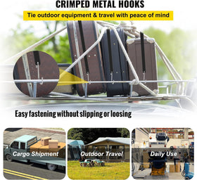 VEVOR outdoor-ready straps secure canvases, tarps, and cargo reliably.