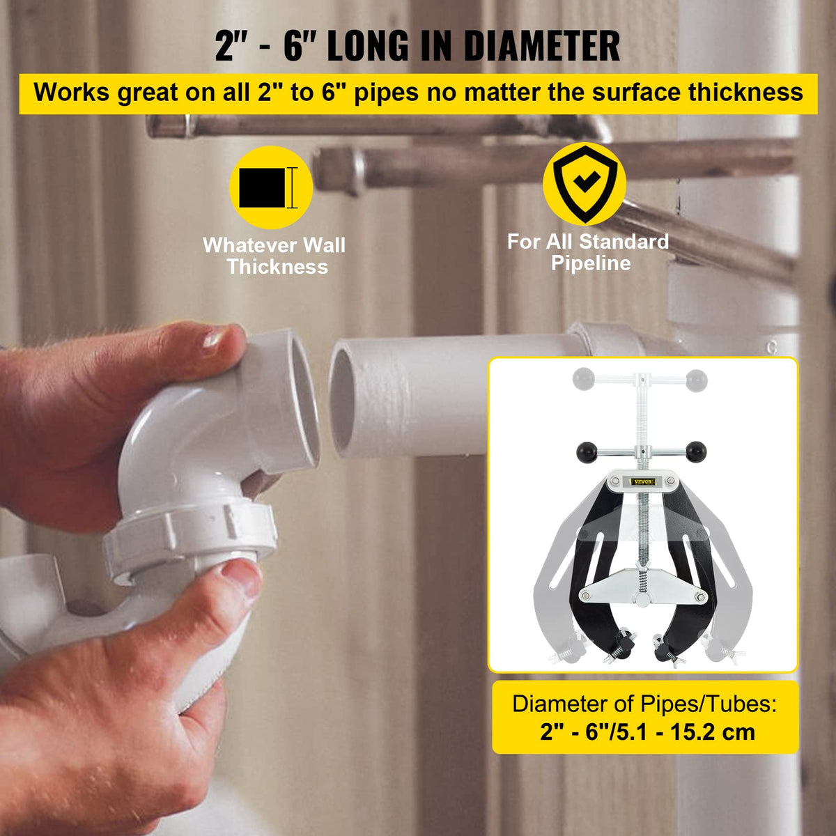 VEVOR clamp crafted from forged carbon steel offers durable performance for demanding tasks.