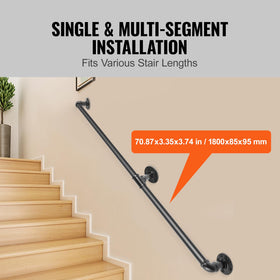 VEVOR Pipe diameter 32mm emphasizes a confident grip for safe stair travel