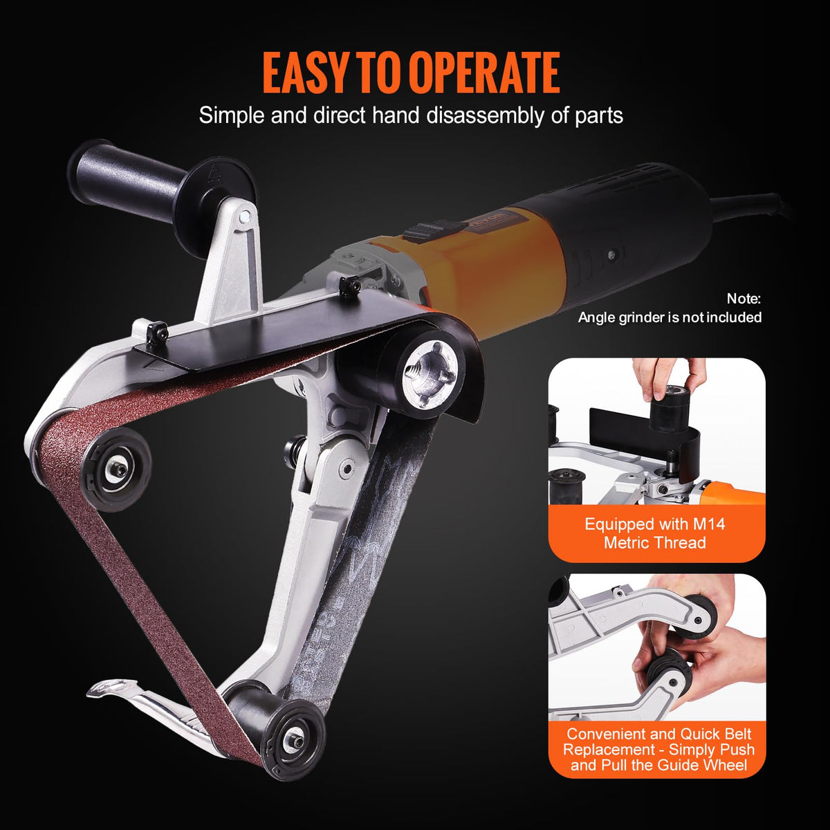 VEVOR pipe-sanding-in-metalwork demonstrated on stainless steel for rust removal.