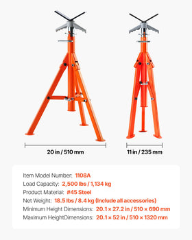 VEVOR pipe stand detachable base for easy storage after projects