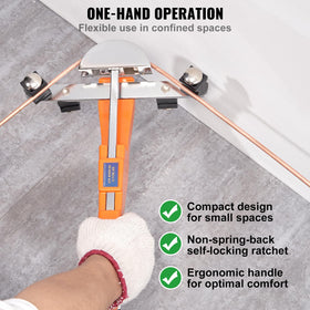 VEVOR long-leverage handle reduces hand fatigue during bending.