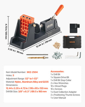 VEVOR Portable carrying case keeps jig and accessories organized.