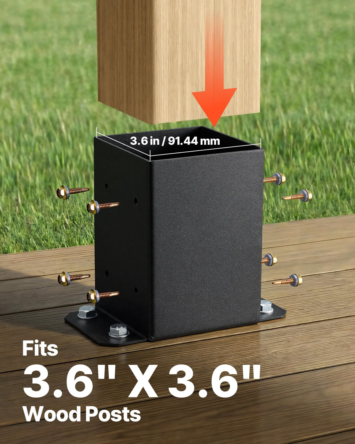 VEVOR 10pc post base kit emphasizes easy, secure installation.
