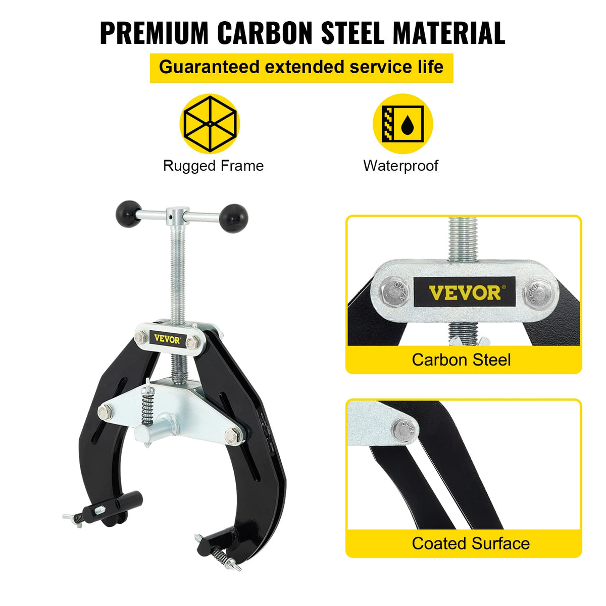 VEVOR clamp features powder coating that resists rust in tough workshop environments.