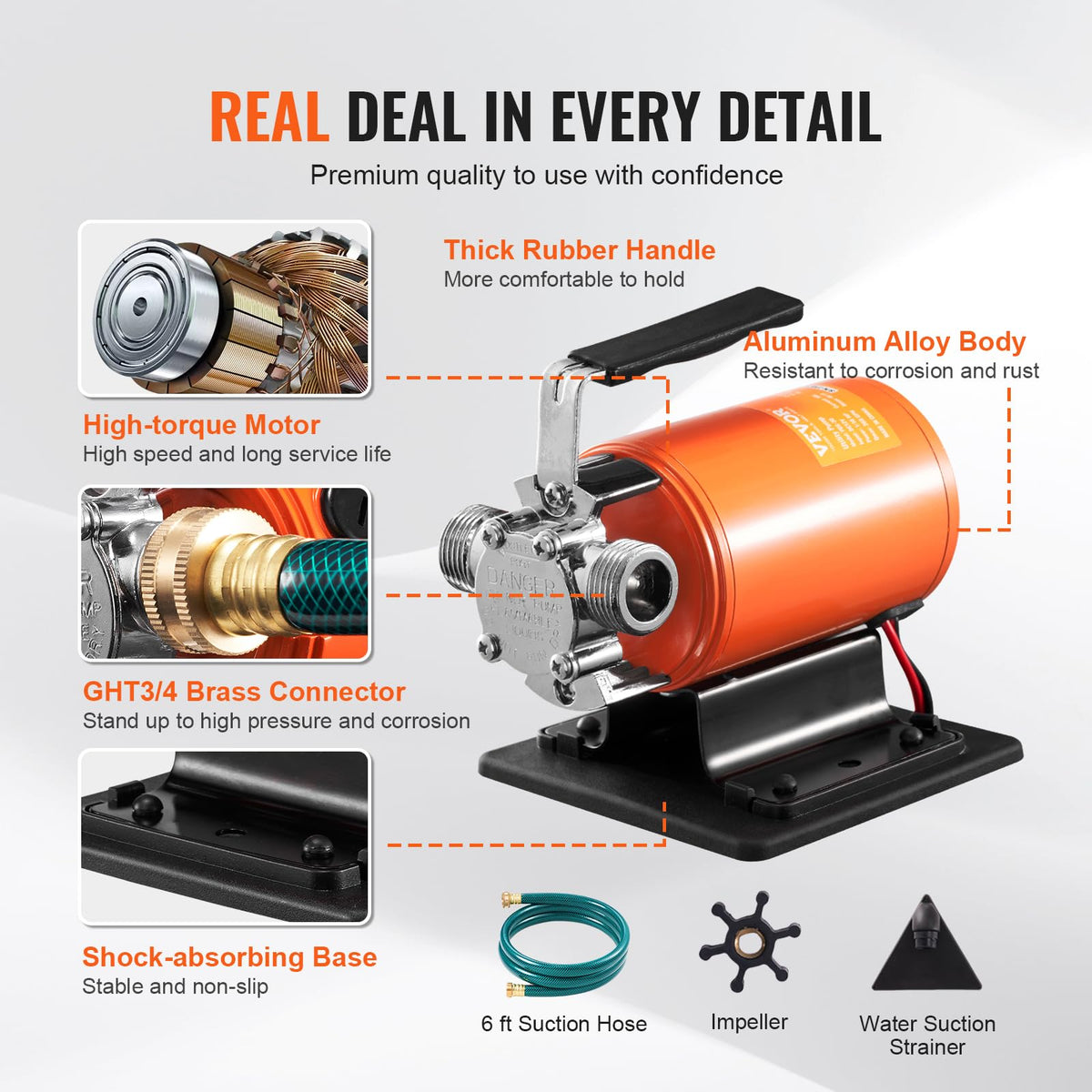 VEVOR flat-base design keeps stable operation on surfaces