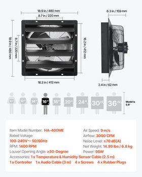 VEVOR humidity and temperature triggers tailor ventilation automatically