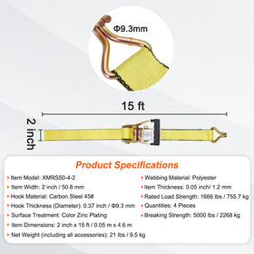 VEVOR ratchet strap securing boats or kayaks to a trailer.