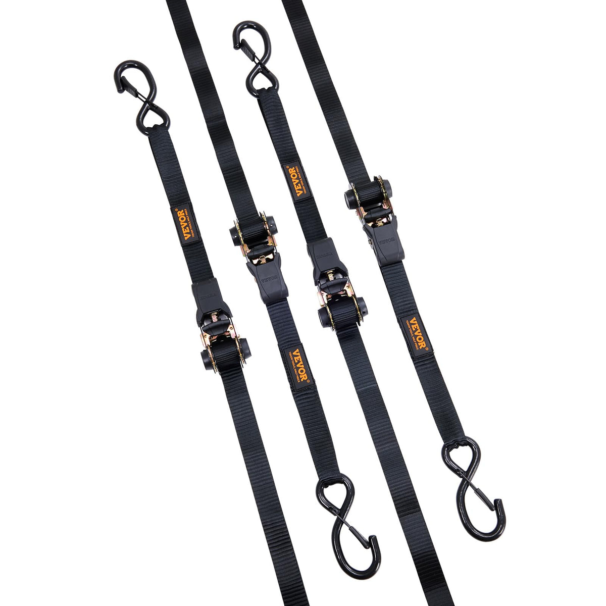 VEVOR 2200 lb break-strength straps support heavy cargo securely.