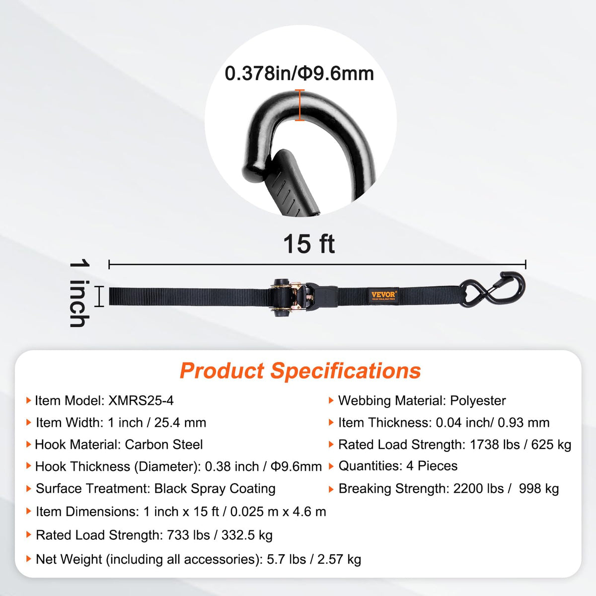 VEVOR versatile straps secure motorcycles, ATVs, boats, and more safely.