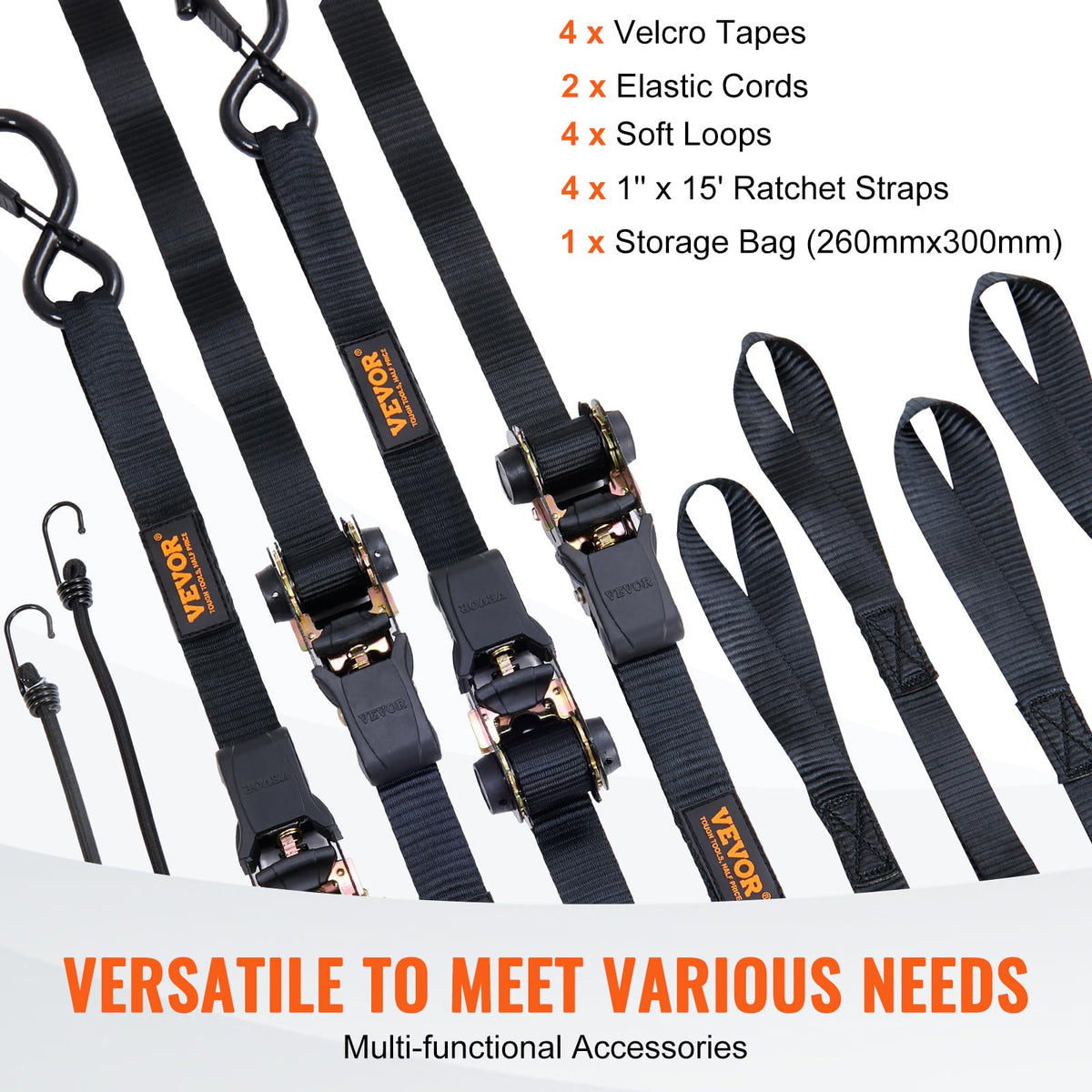 VEVOR storage bag and accessories keep straps organized on the go.