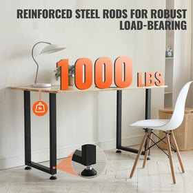 VEVOR reinforced steel leg with welded mounting plate for heavy use.