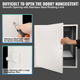 VEVOR removable hinged panel shown open to reveal convenient interior access.