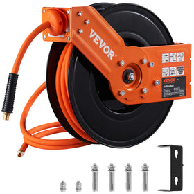 VEVOR retractable air hose reel with 50 ft reach for quick access.