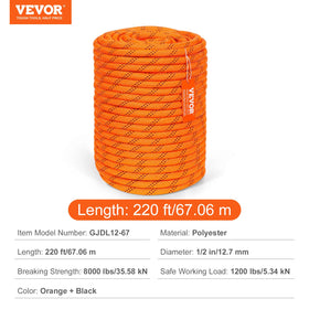 VEVOR rope tied in knot demonstrates quick securing and control.