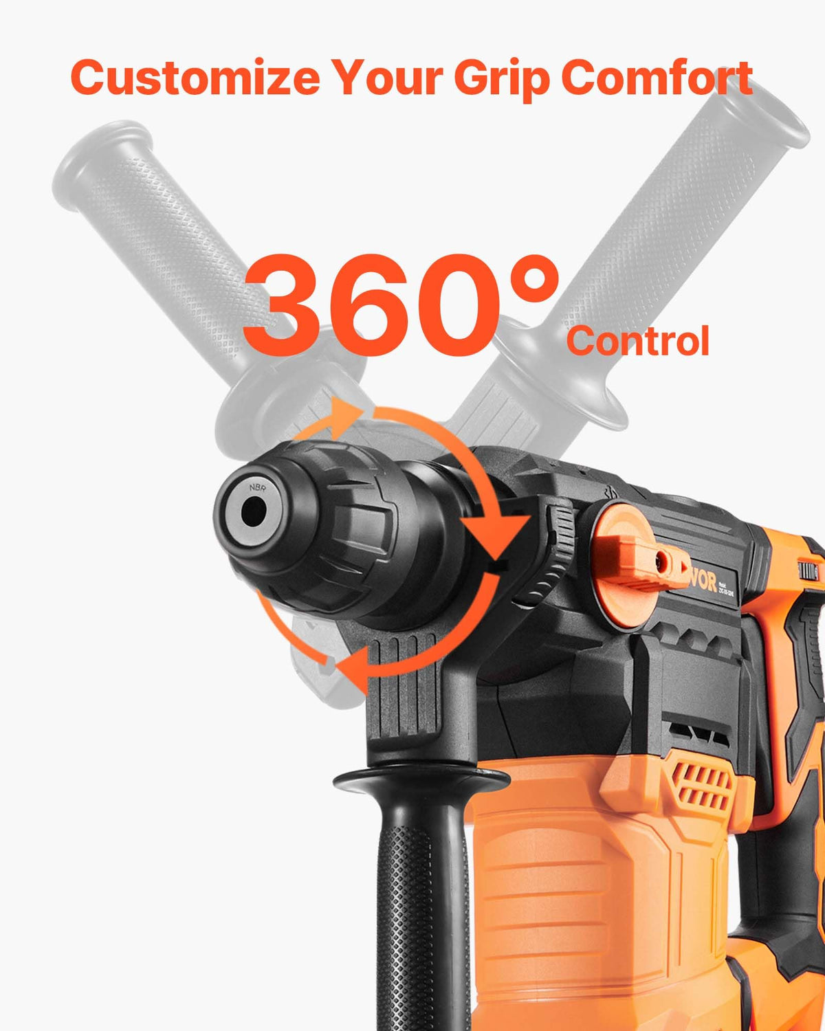 VEVOR 360-degree handle offers steady control and comfortable operation