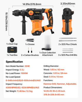 VEVOR efficient heat dissipation extends the tool’s lifespan