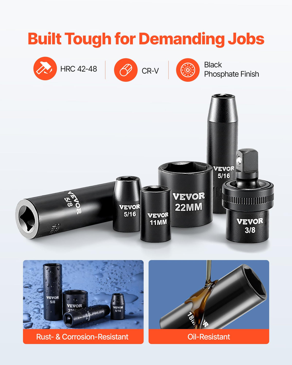 VEVOR SAE deep socket 5-16 inch for quick fastening tasks