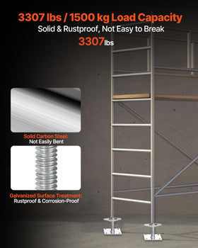 VEVOR jacks compatible with mud, stairs, and concrete for uneven terrain