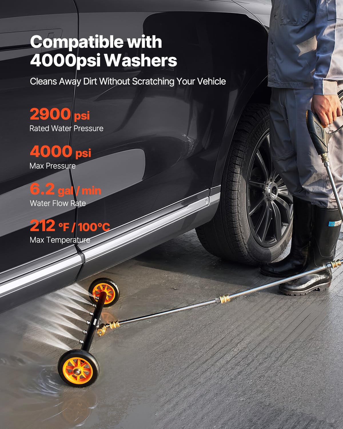 Seven-nozzle head delivers even, streak-free results.