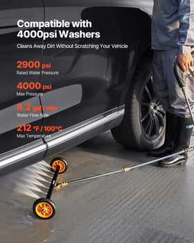 Seven-nozzle head delivers even, streak-free results.