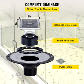 VEVOR Stainless steel grate: robust drainage for a clean shower floor