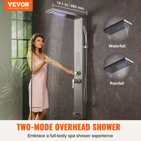 VEVOR rainfall mode shower panel provides enveloping coverage