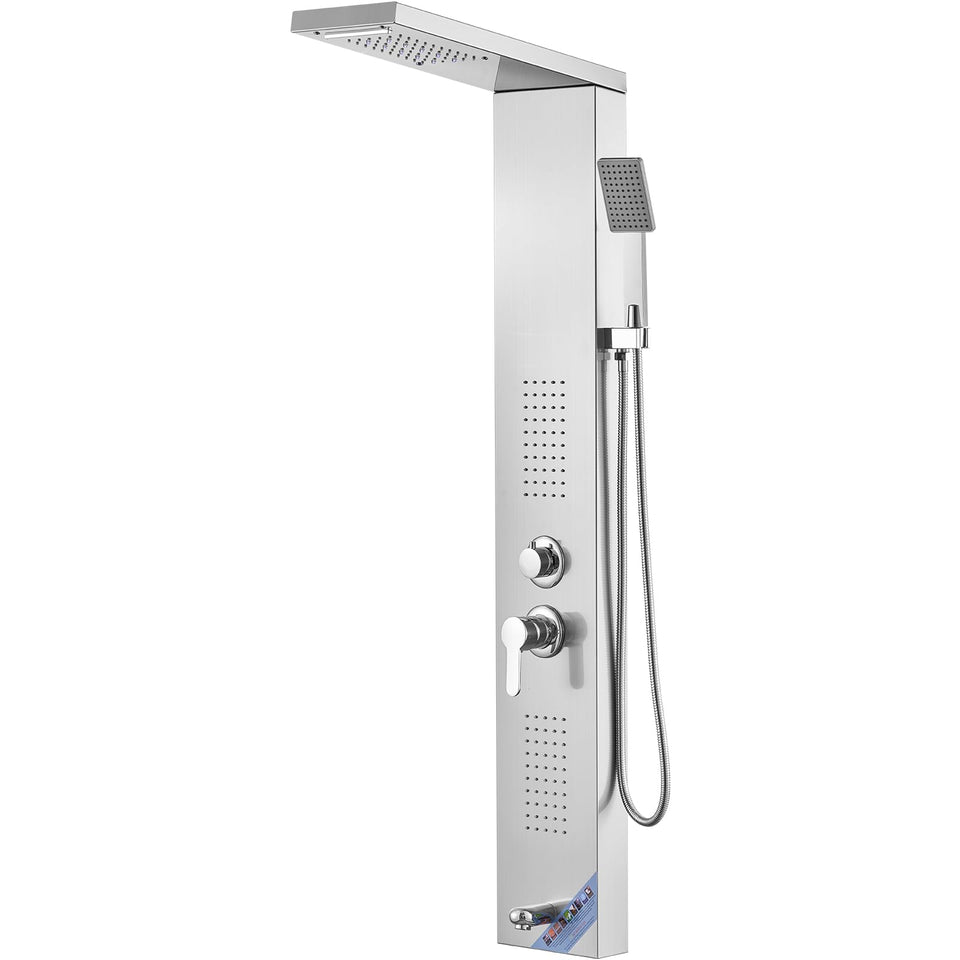VEVOR top spray head on shower panel system with LED ambient lighting
