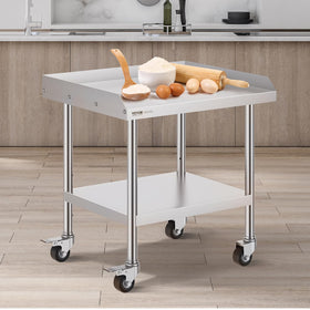 VEVOR commercial kitchen ready stainless table for bars hotels catering.