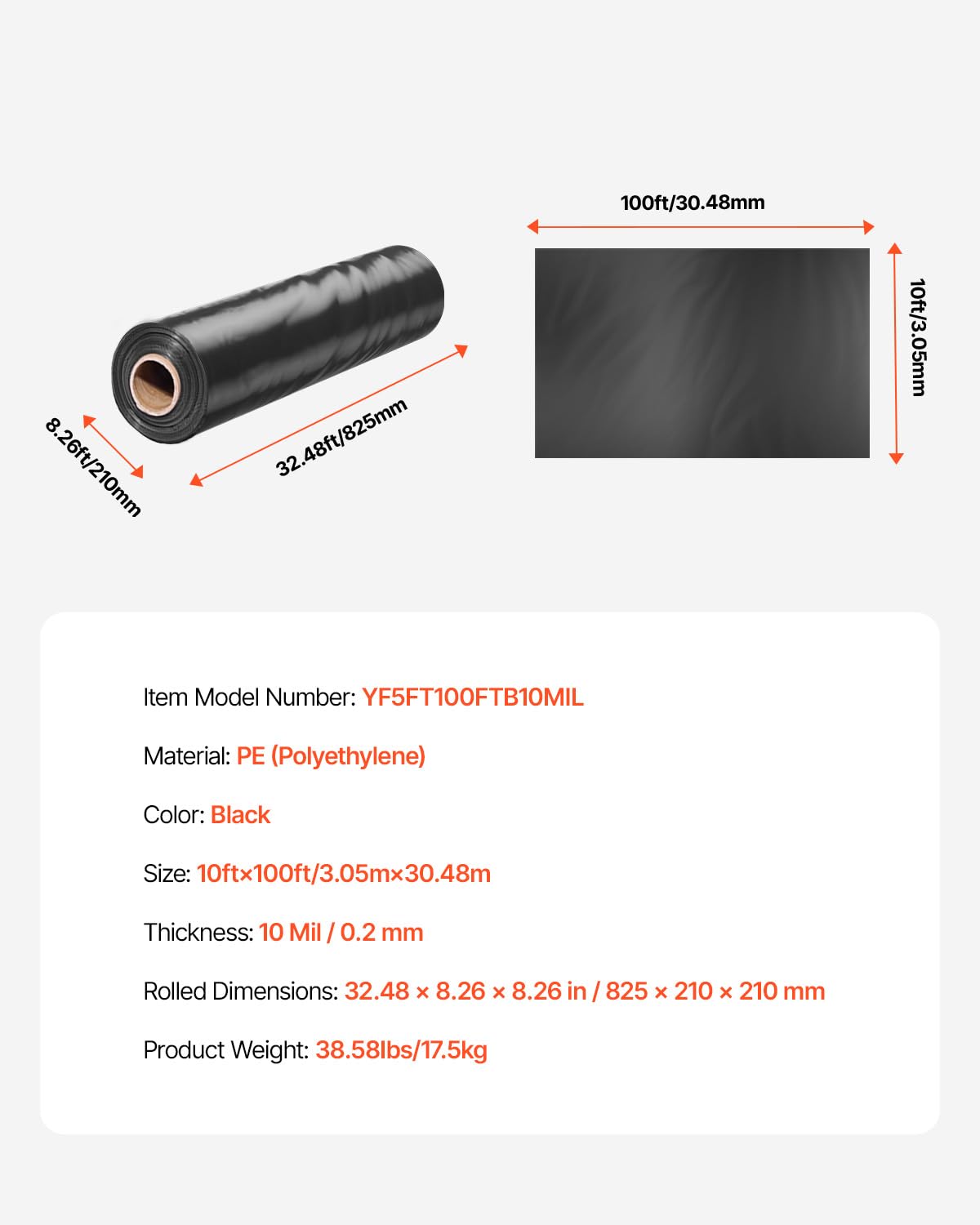 VEVOR versatile film blocks light for party setups or outdoor covers.