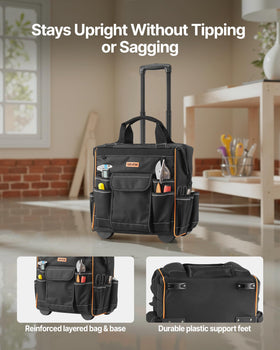 Two 4-inch wheels roll smoothly across surfaces with the VEVOR bag