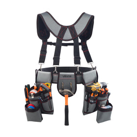VEVOR tool belt with 22 pockets for organized carpentry tools.