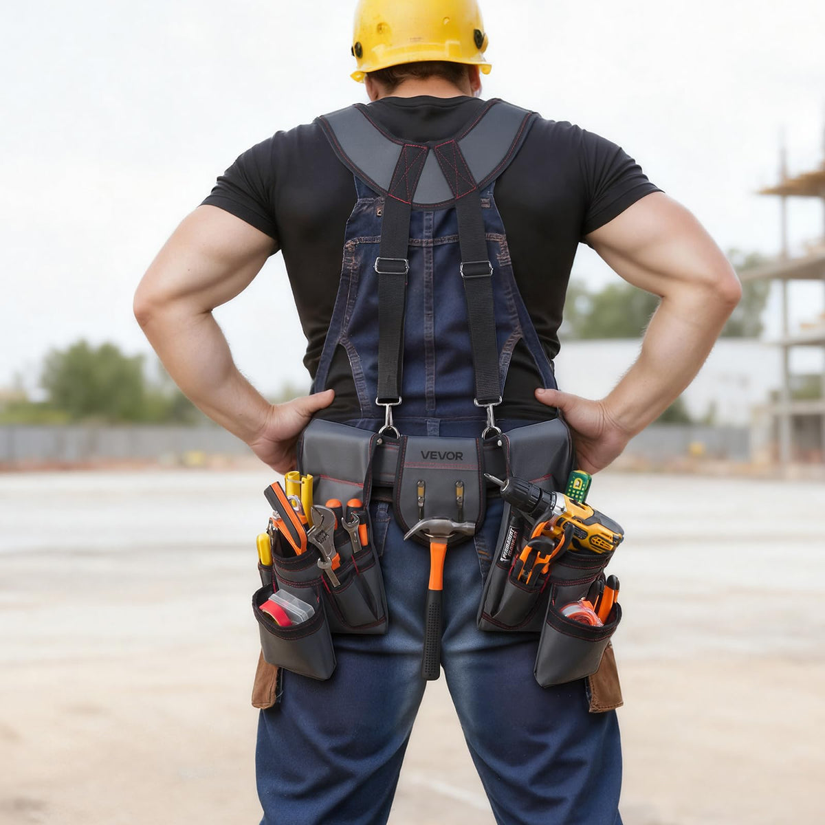 VEVOR construction belt withstands heavy tool loads and movement.