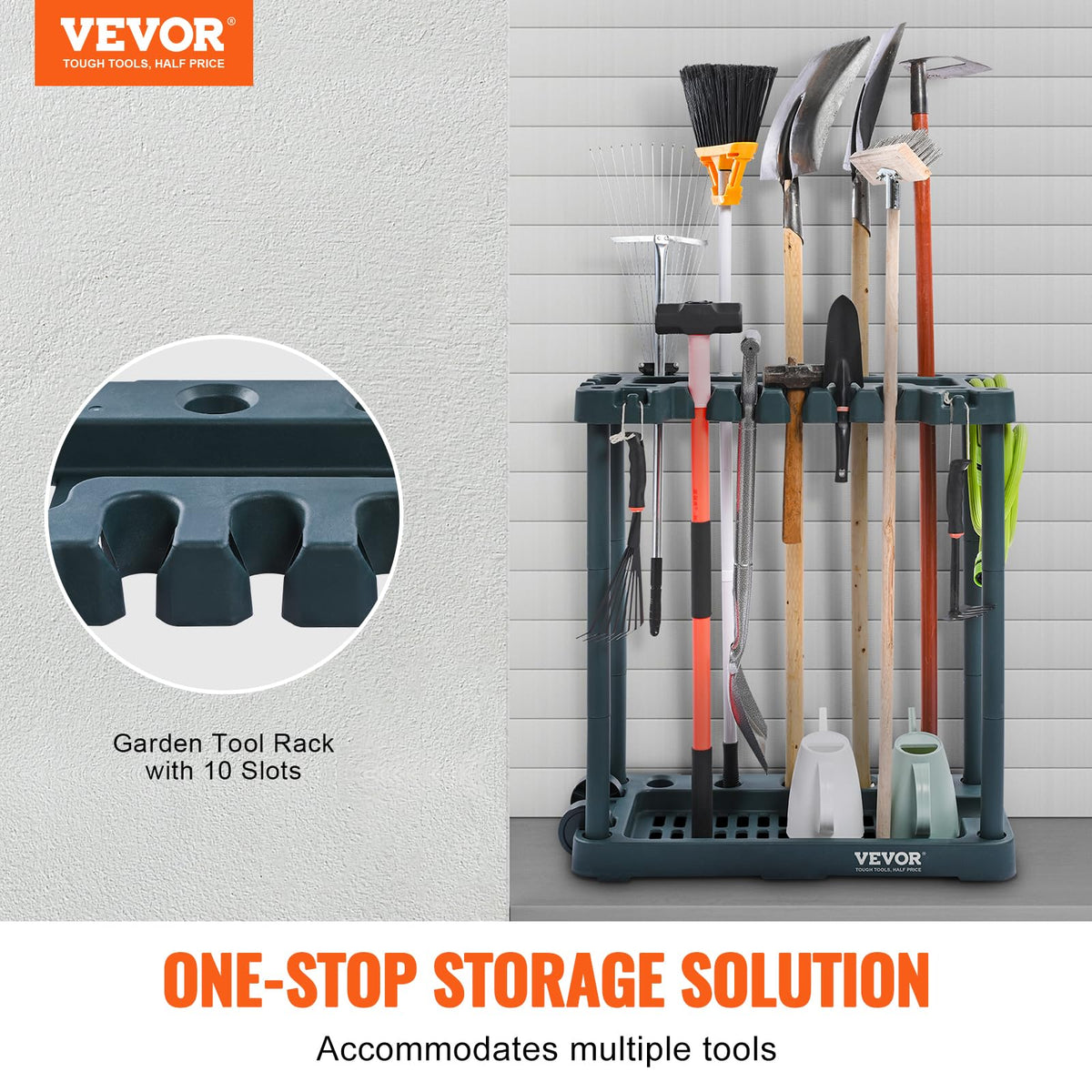 VEVOR Tool Tower Rack in a garage saves space and boosts organization.
