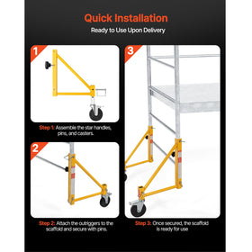 VEVOR top and bottom pins secure connections for quick, stable setup.