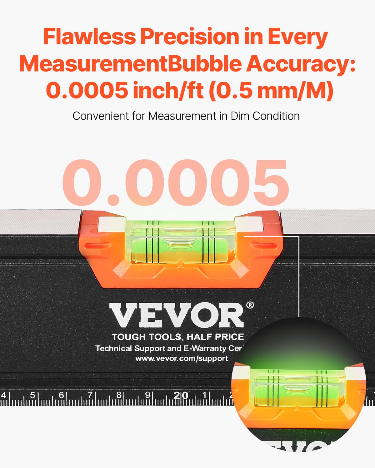 VEVOR torpedo level 24-inch magnetic tool for quick alignment on steel surfaces.