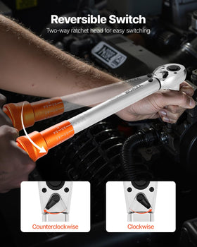 VEVOR 3-piece torque wrench set ready for bike, car, motorcycle tasks.