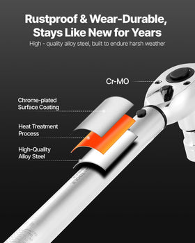 VEVOR chrome-plated finish resists rust for reliable use.