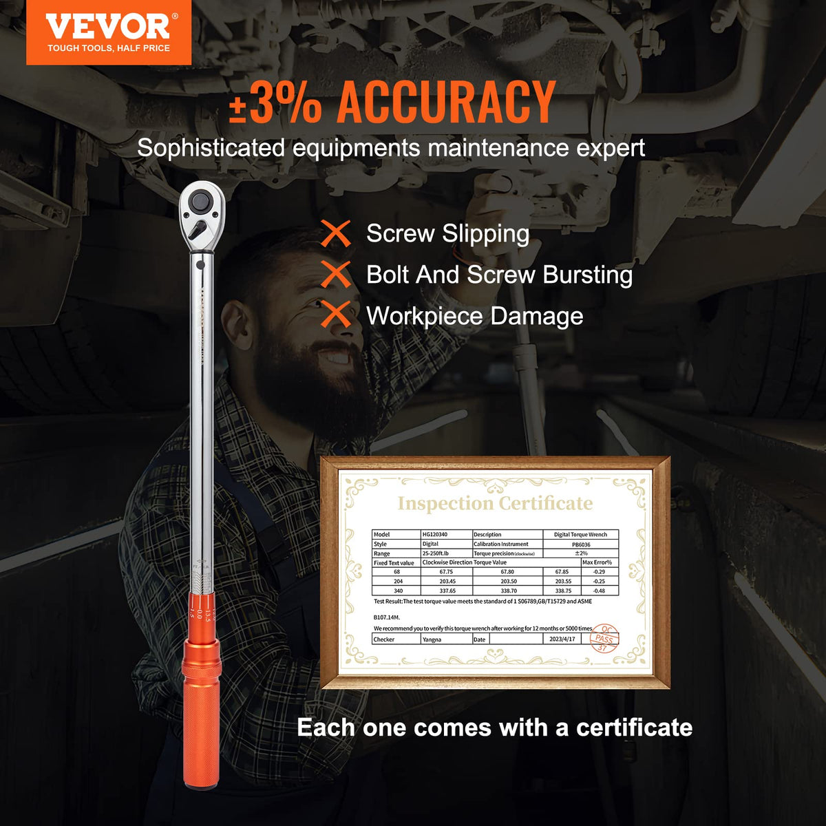 VEVOR dual-range scale highlights broad torque range for versatility