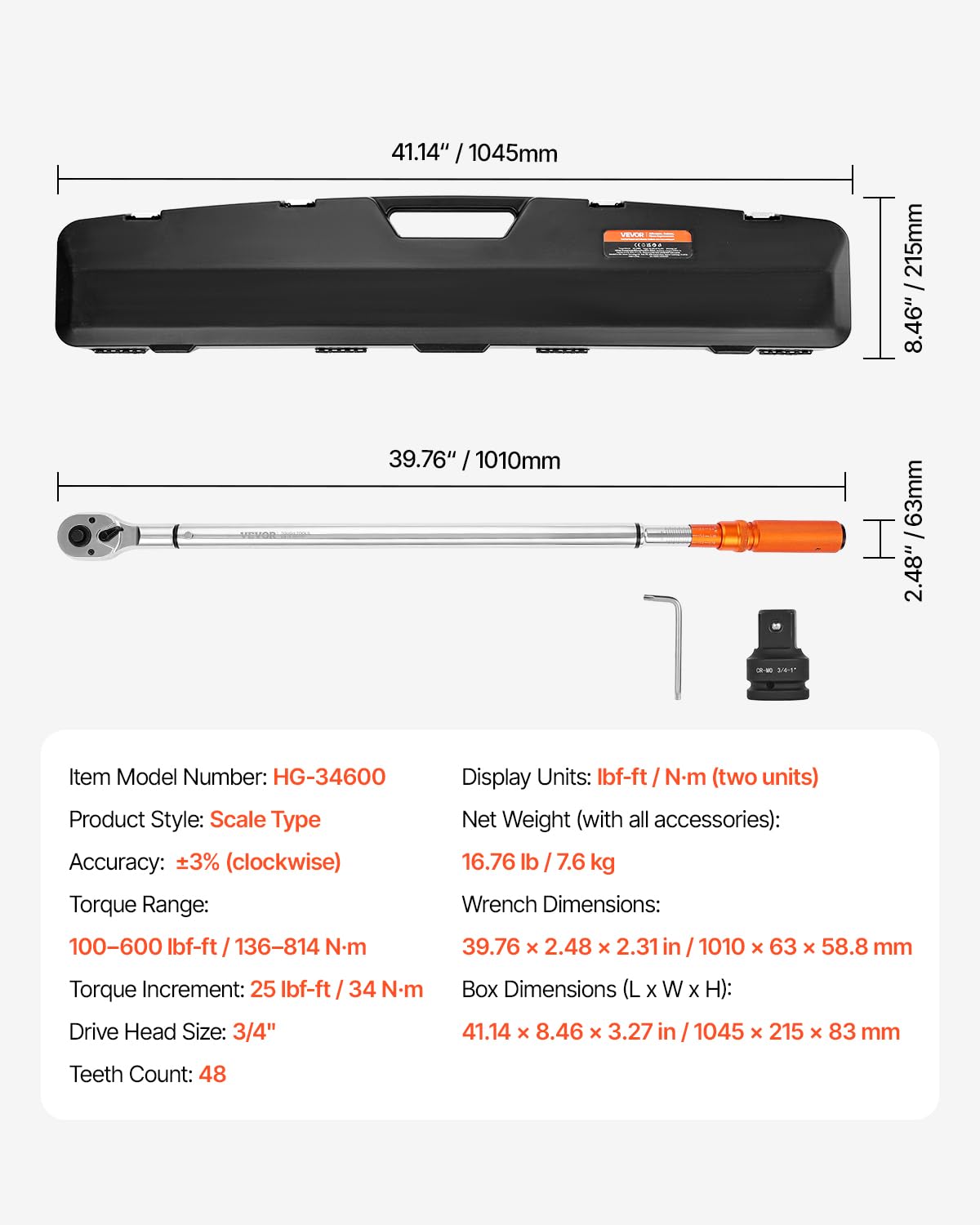 VEVOR heavy-duty case protects the tool on jobs
